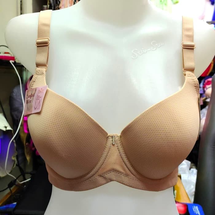 Bra Tally 3266 Full Cup hingga Cup D Jumbo Ukuran 44 dengan Bahan Katun Pori dan Berkawat