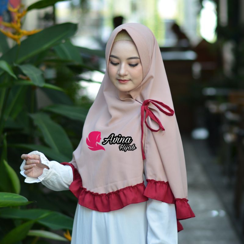 Khimar Kikis Kombinasi / Khimar Kikis 2 Warna / Khimar Syari Rempel-2