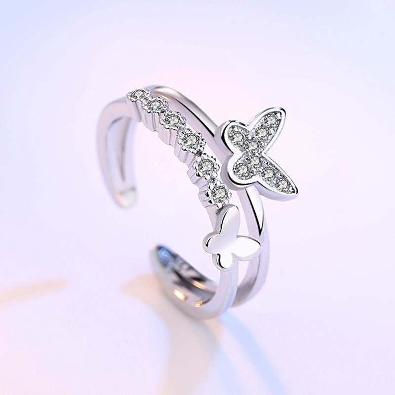 Cincin Wanita Bahan Sterling Silver 925 Desain Mahkota Hias Berlian 14 Gaya Untuk Pernikahan