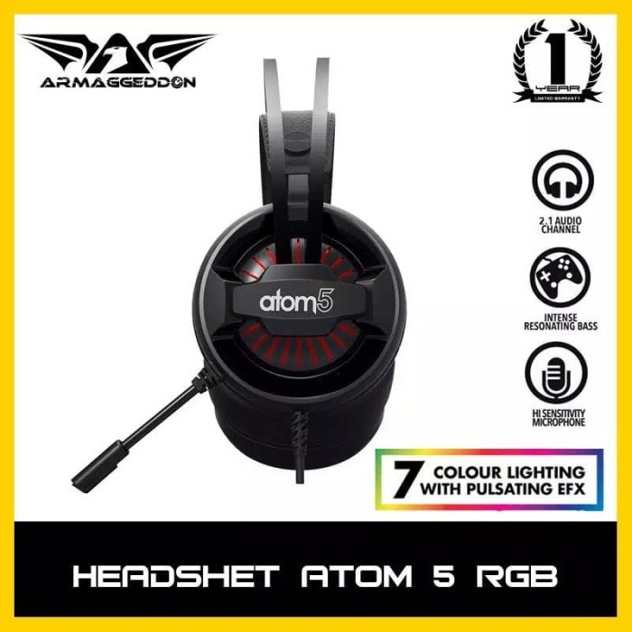 Armaggeddon 2.1 Headset Gaming Atom 5 [ 7 Colour Lightning ] - ATOM 5 ONLY