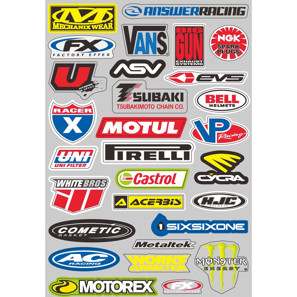 STIKER PACK RACING ISI banyak Stiker Racing Stiker Motor Sticker Motor balap STIKER NAMA termurah St