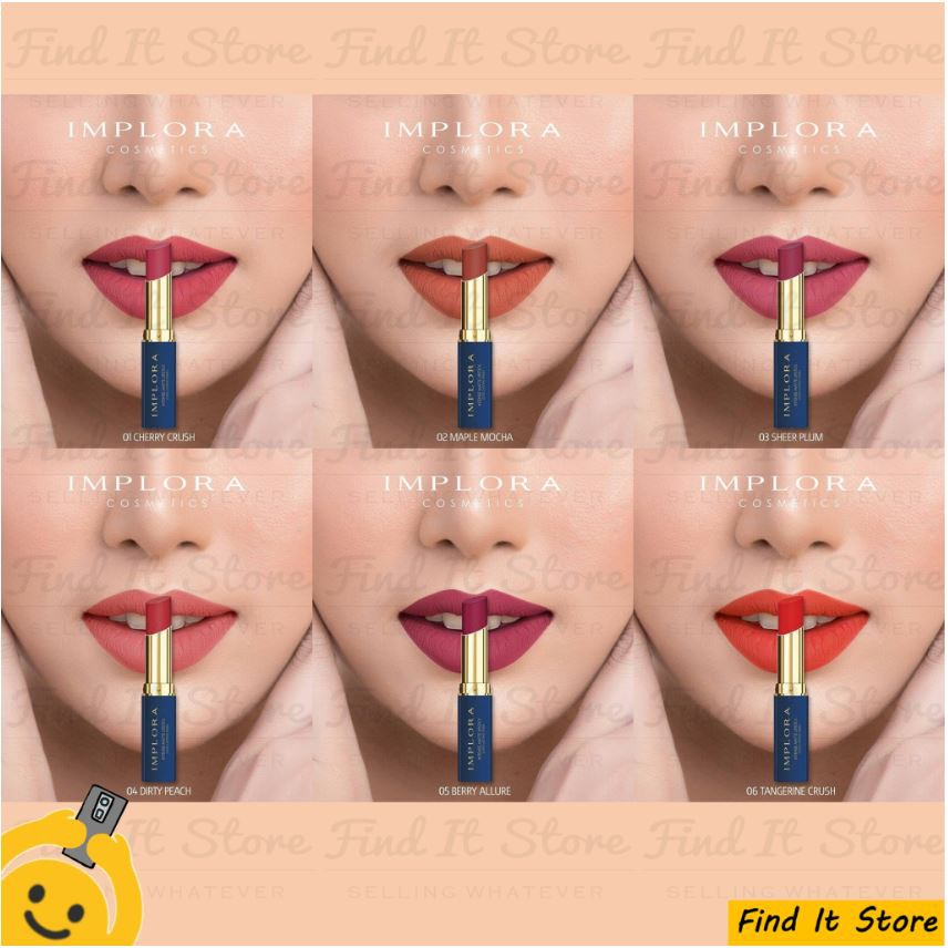 Implora Intense Matte Lipstick Long Lasting Finish Lipstik Mate BPOM