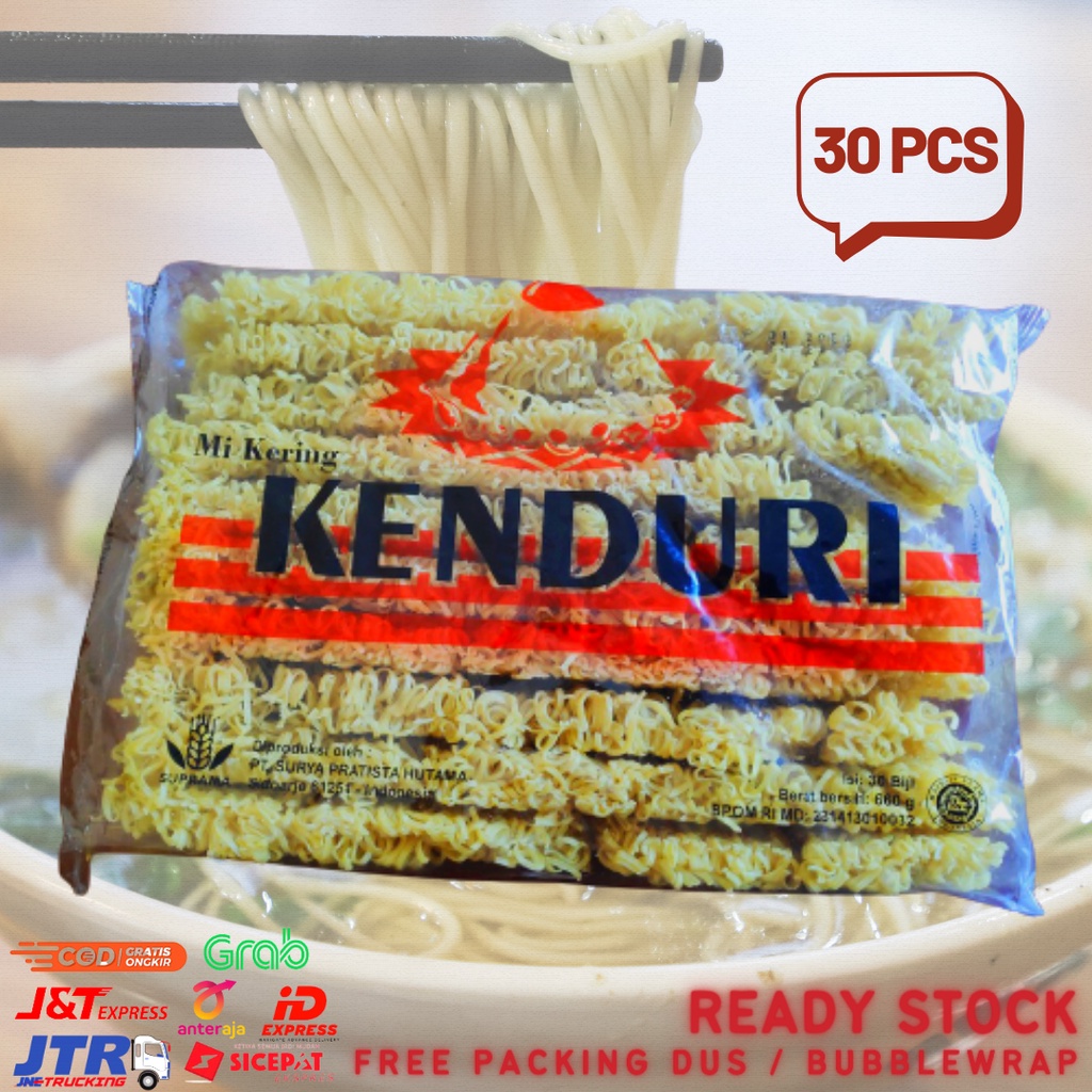 TERMURAH  Mie Kenduri Mie Kuning Kering ISI 30 PCS Mi Bakso Mie Telur 660 Gram