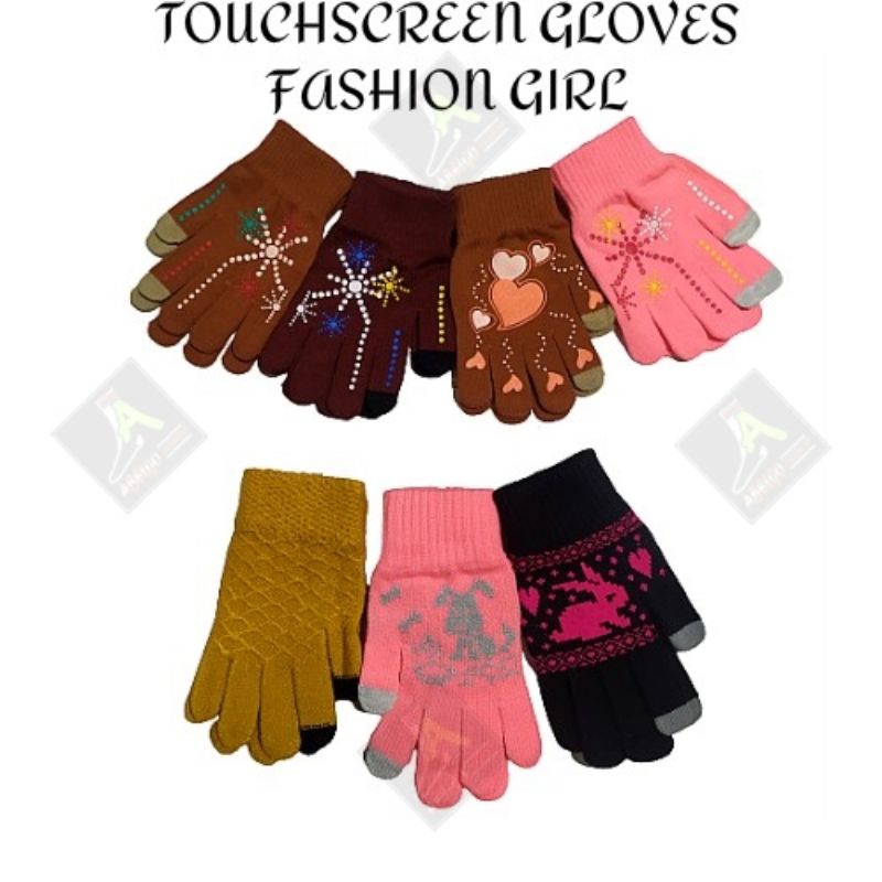 TOUCHSCREEN GLOVES FHASION GIRLS/sarung tangan rajut touchscreen/sarung tangan layar sentuh hp Android wanita- terlaris