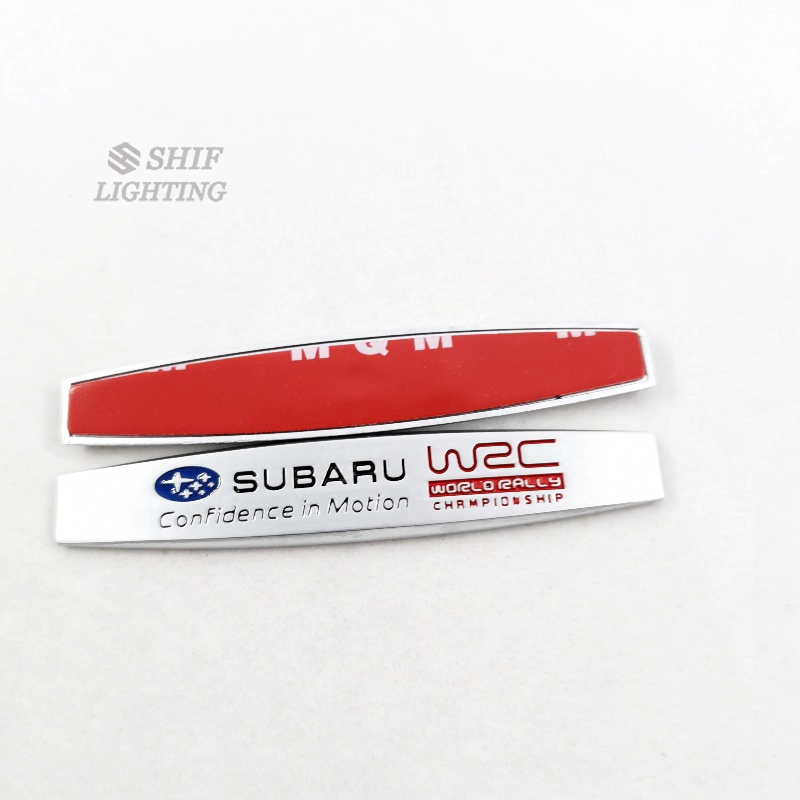 2Pcs Stiker Emblem Logo SUBARU WRC Bahan Metal Untuk Fender Samping Mobil SUBARU