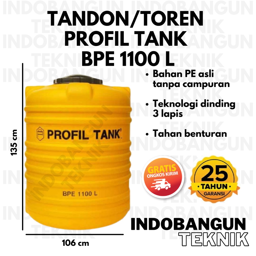 Tandon Toren Tangki Air Profil Tank BPE 1000 Liter 1100 Liter Harga Murah Garansi 25 Tahun Original 