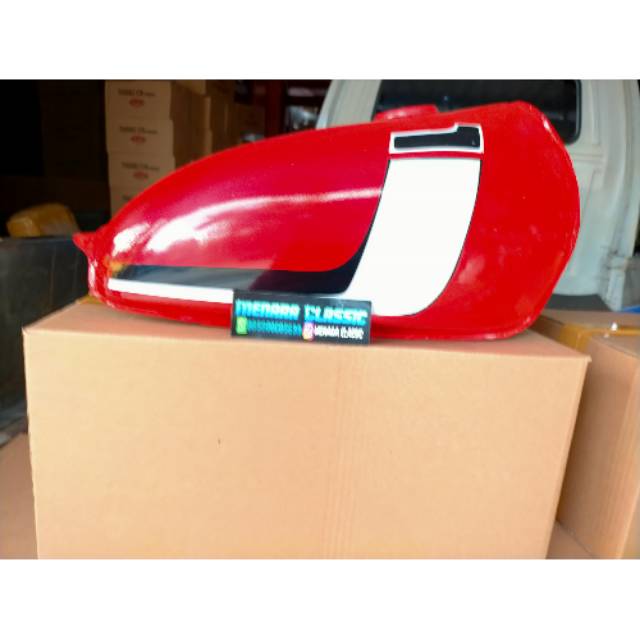 Tangki tengki trail yamaha DT 100 CB trail jadul enduro vintage Trail tua full Pres warna merah cat 