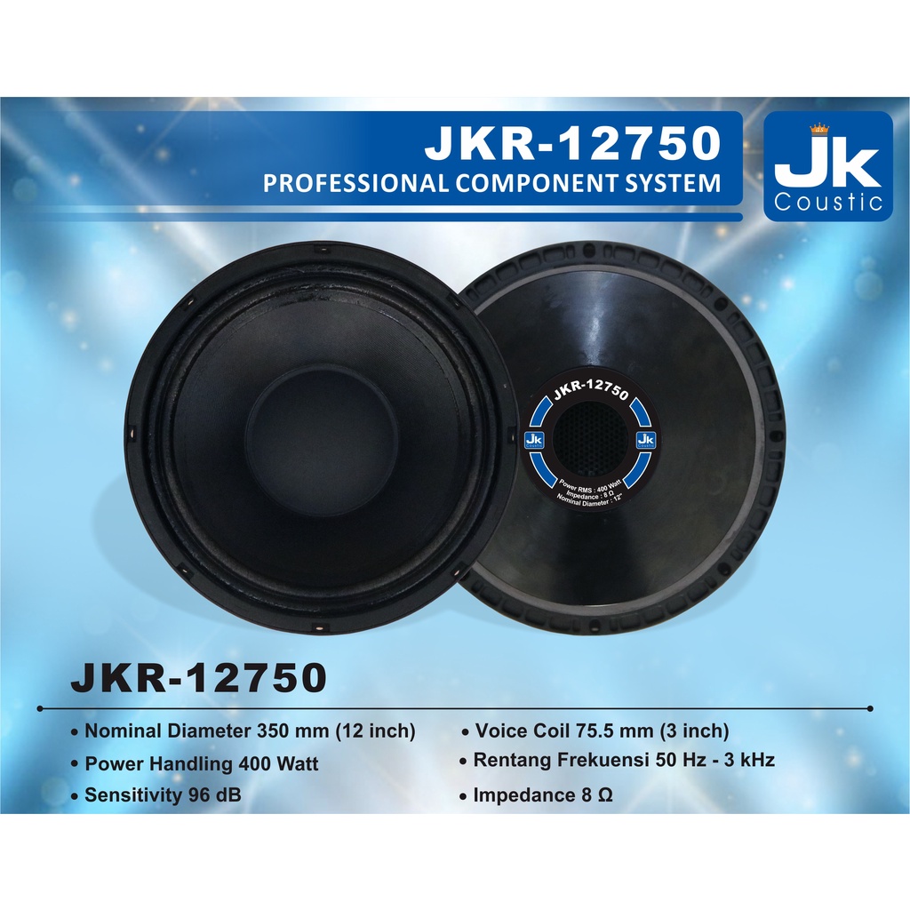 Speaker JKR-12750 JK Coustic Componen Speaker JKR 12750