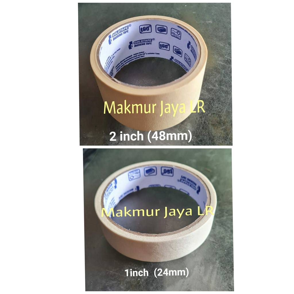 

Isolasi Kertas / Lakban Kertas 1 inch 24 mm 2 inch 48 mm / Masking Tape / Isolasi deco deko duco duko / Selotip Kertas / Solasi Kertas 1' 2