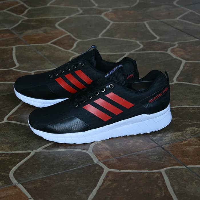Sepatu Sport Pria Adidas Questar Ride Sneakers Running Casual Hitam