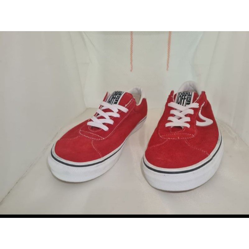 vans sport red suede