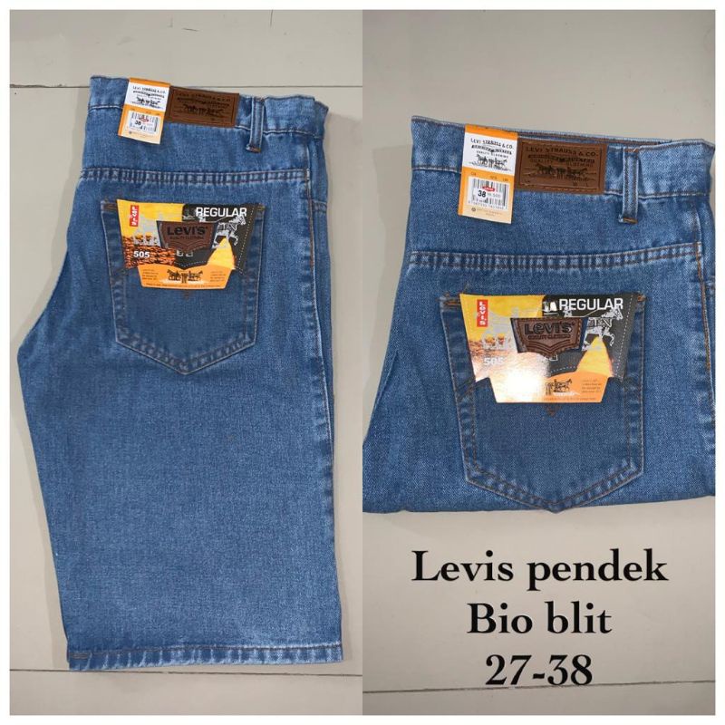 CELANA JEANS CELANA PENDEK PRIA BAHAN HALUS STREET KEKINIAN-Jin pdk Biru muda