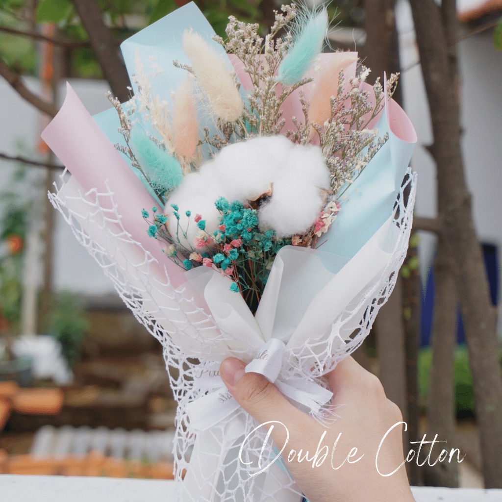 Petite Dried Flower Double Cotton Bouquet