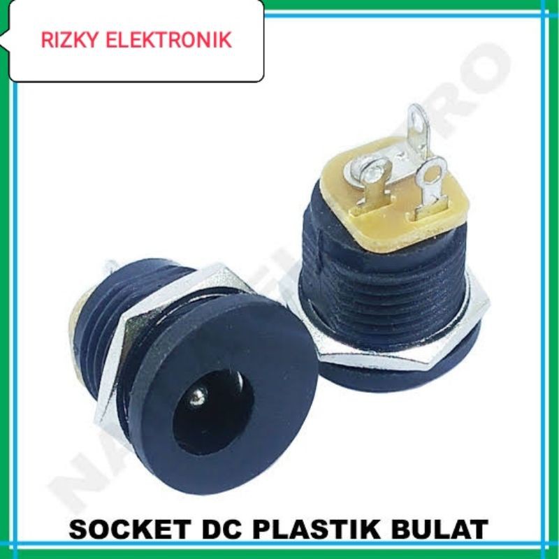 Socket Connector DC Bulat Female Power Mount Box Arduino