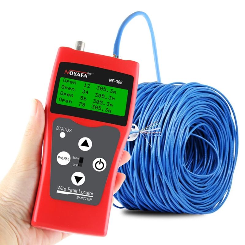 Kabel Tester Locator Digital Untuk RJ45 RJ11 BNC USB NOYAFA NF-308