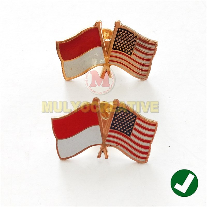 Jual Lencana Pin Bendera Persahabatan Amerika Dan Indonesia Shopee