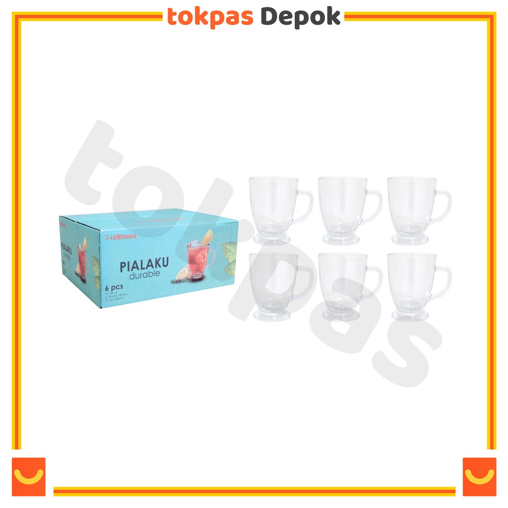 Gelas Kaca Kopi 220 ml SET 6 Pcs Pialaku Citinova PJ 163 CT-016