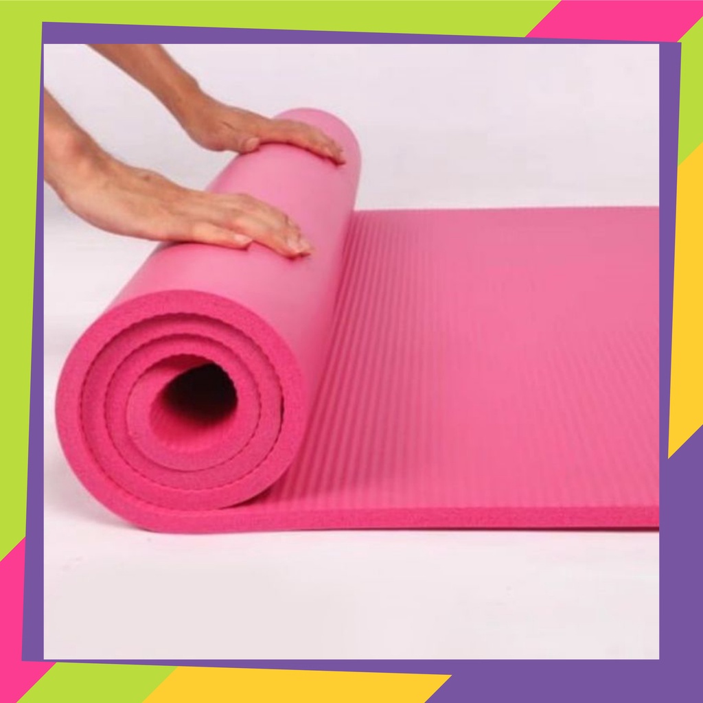 1189 / Matras Yoga Mat jumbo gratis tas &amp; tali tebal 1 &amp; 1,2 cm