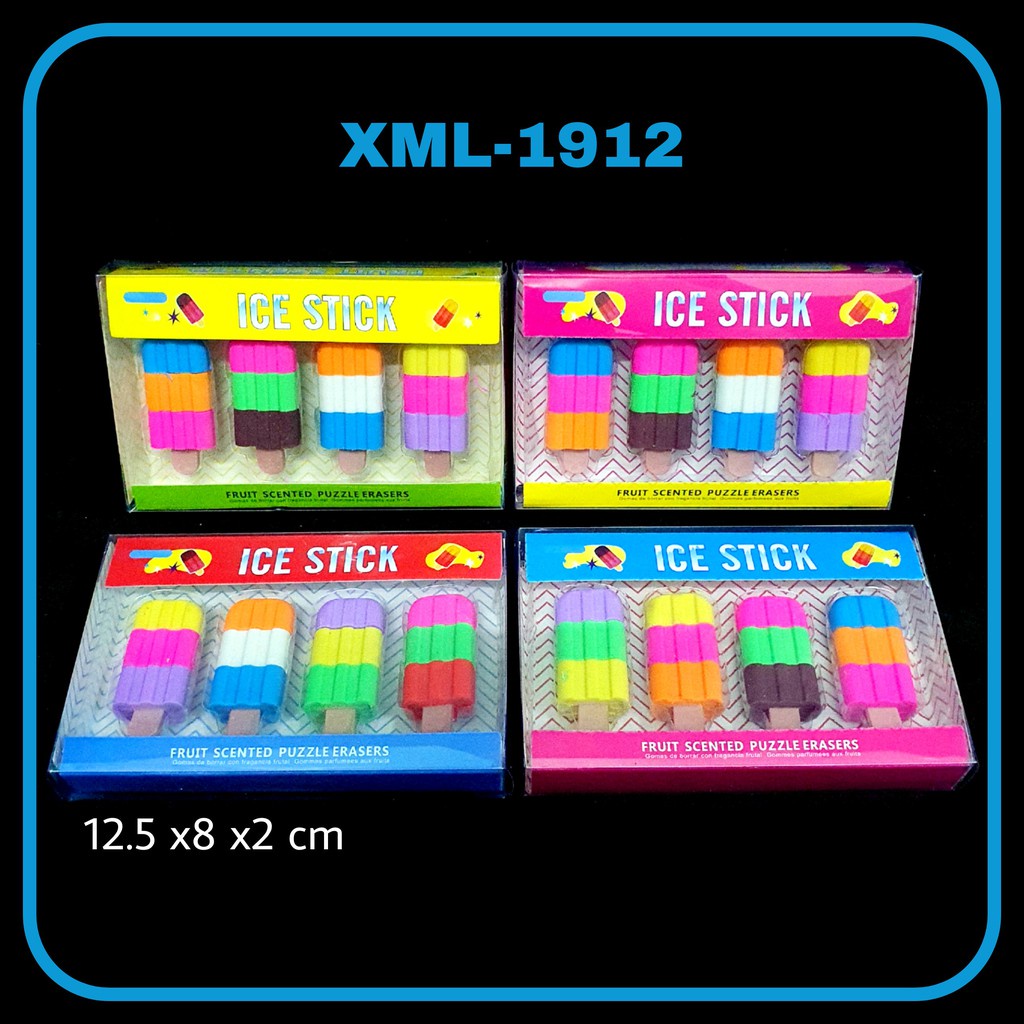 

MJ Penghapus XML-1912 Ice Stick 4 pcs / Penghapus Pensil / Eraser