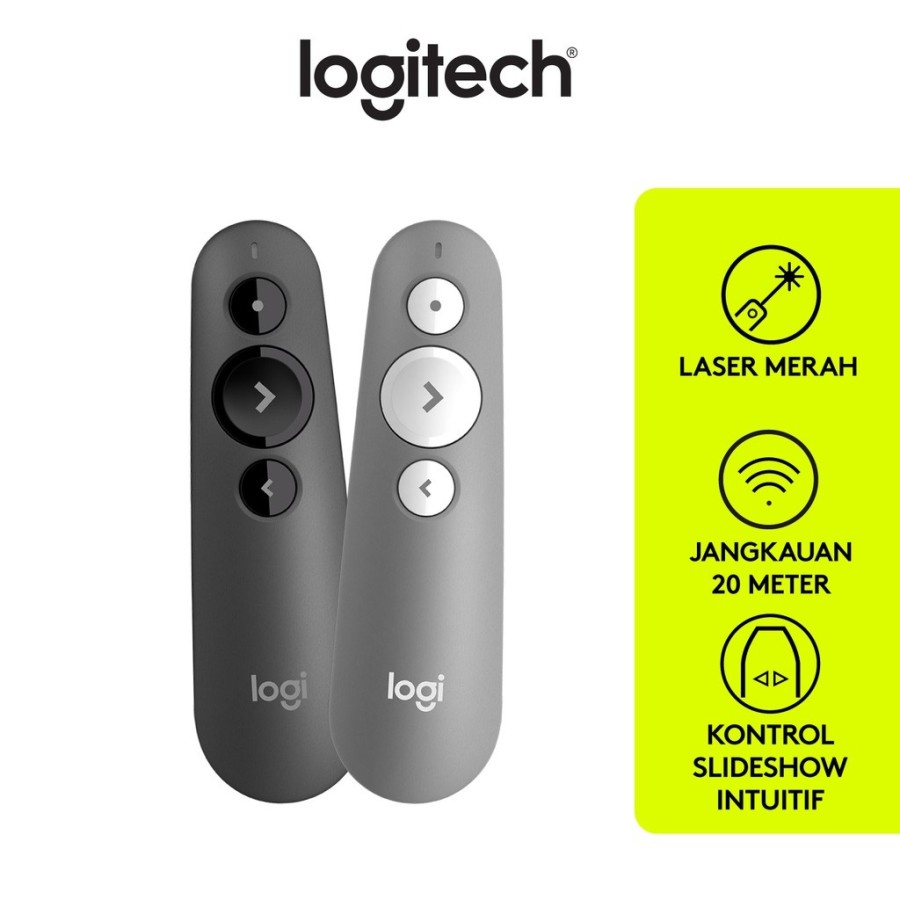 Logitech R500s / R-500s Remote Presenter Wireless Laser Merah