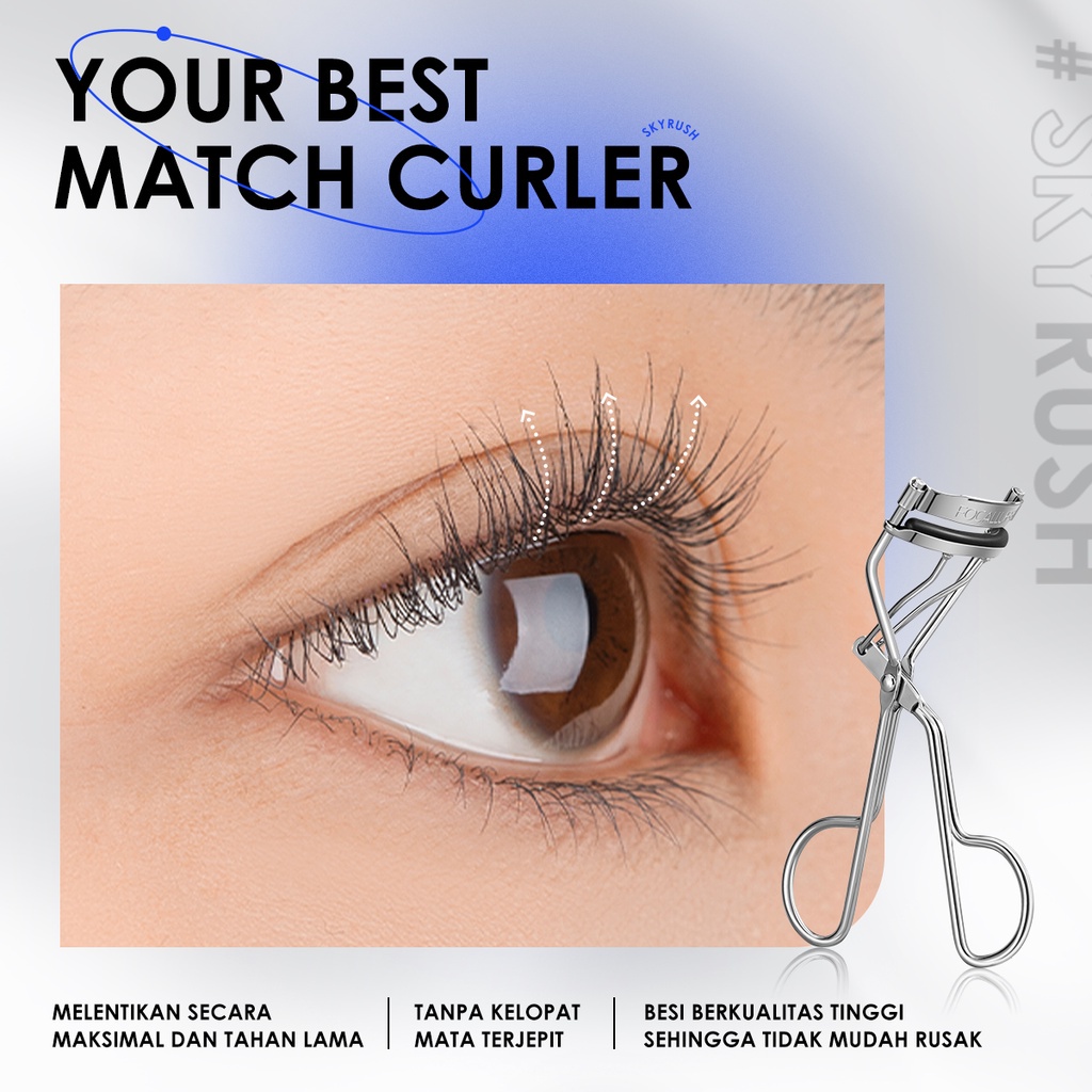 FOCALLURE #SkyRush Eyelash Curler Sturdy Premium Steel Long-lasting Curled Eyelashes Makeup Tools fa199