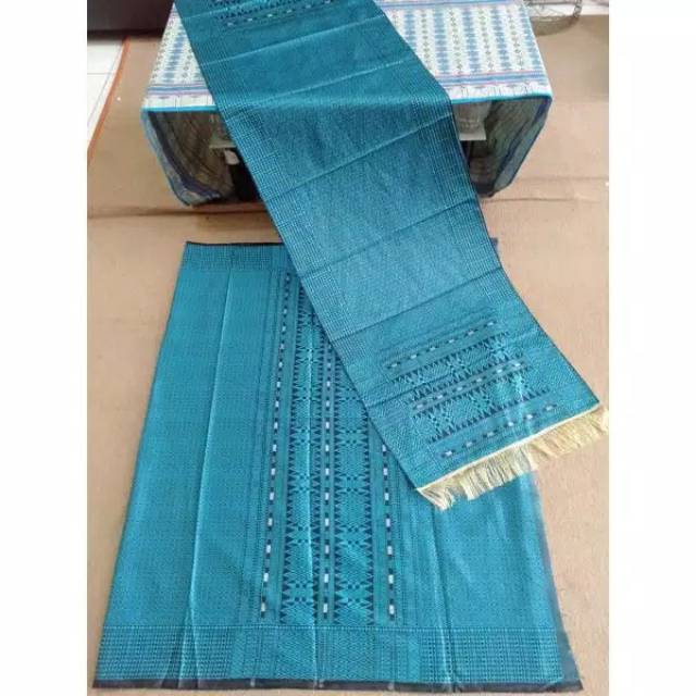 Songket batak tumtum biru metalik