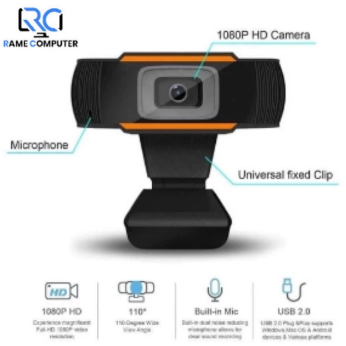 Webcam + mic jepit (support 1080p) Termurah