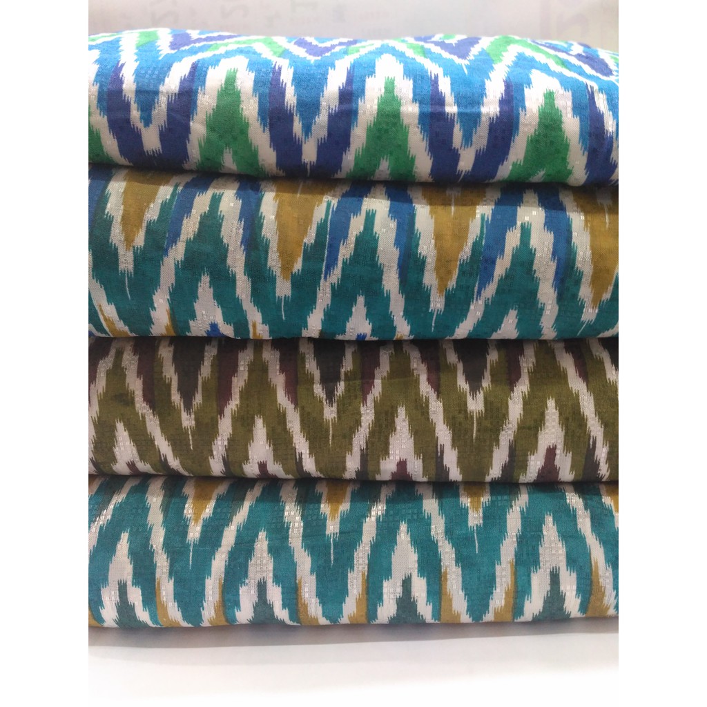 Kain Sutra Meteran Tenun Tangan Motif Co' Bo' Bugis Kombinasi Warna