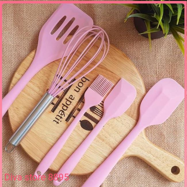 Spatula silicone 5 in 1 Tahan Panas Warna Random CL