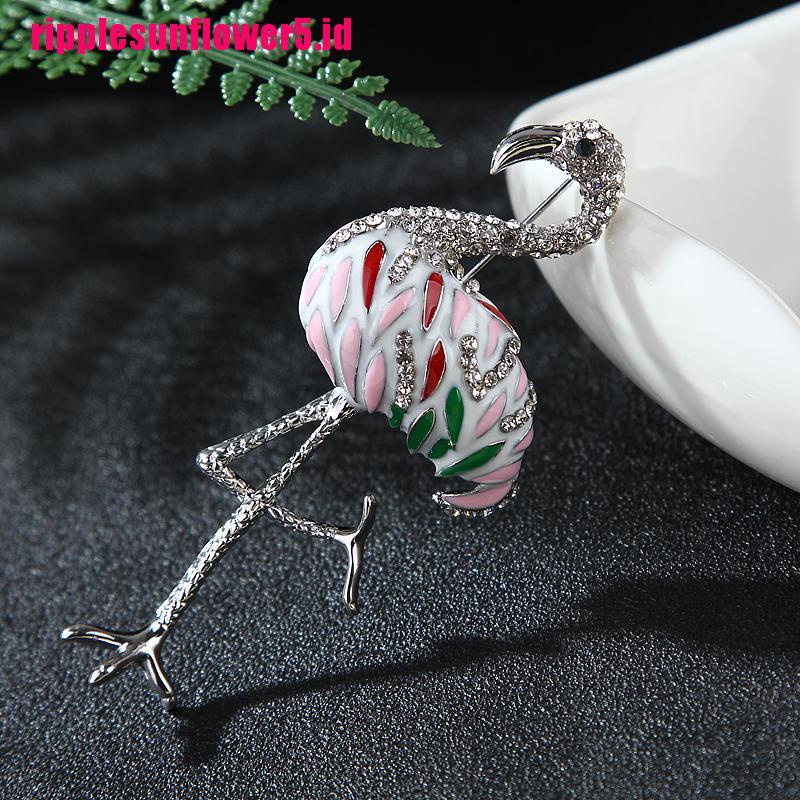 # Kaos T-Shirt Wanita Lengan Pendek Motif Print #Bros Bentuk Burung Hantu Phoenix Flamingo Aksen Kristal