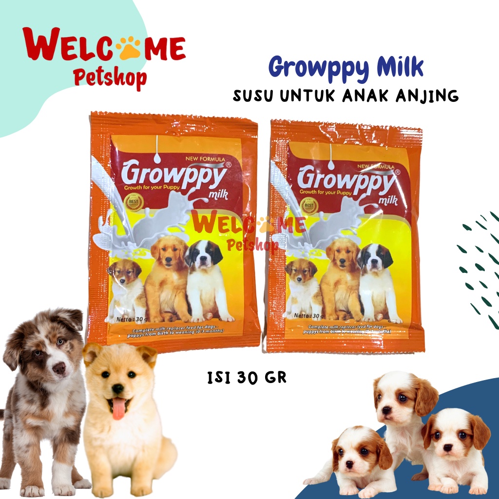 Growppy Milk Susu Anjing Puppy Anak Anjing 1 Sachet 30g Pertumbuhan