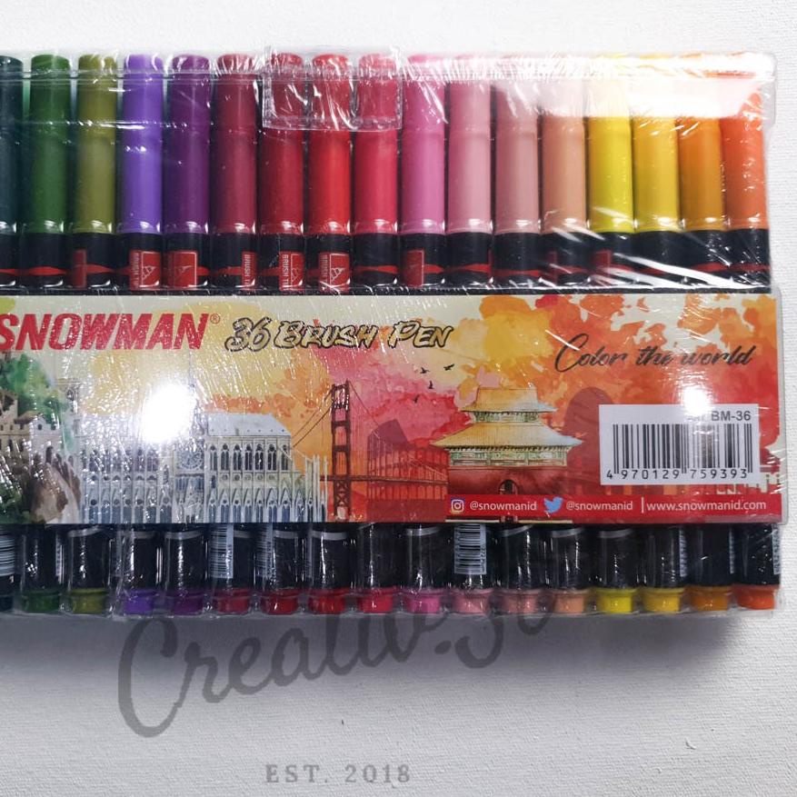 

Limited Stock|SQ31|Brush Pen Brushpen Spidol Kaligrafi Snowman FULL SET 36 WARNA BM-1