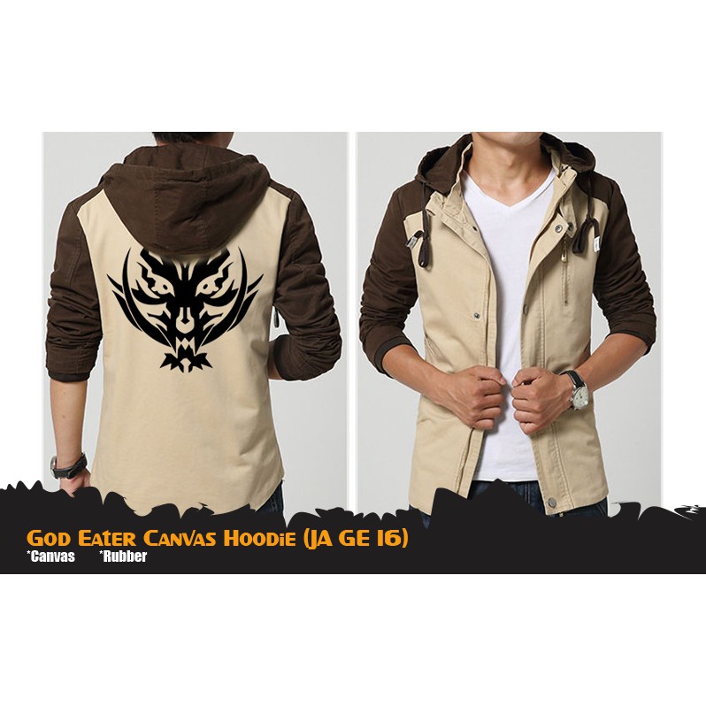 Jaket Anime God Eater Canvas Brown Hoodie JA GE 16 Jaket 