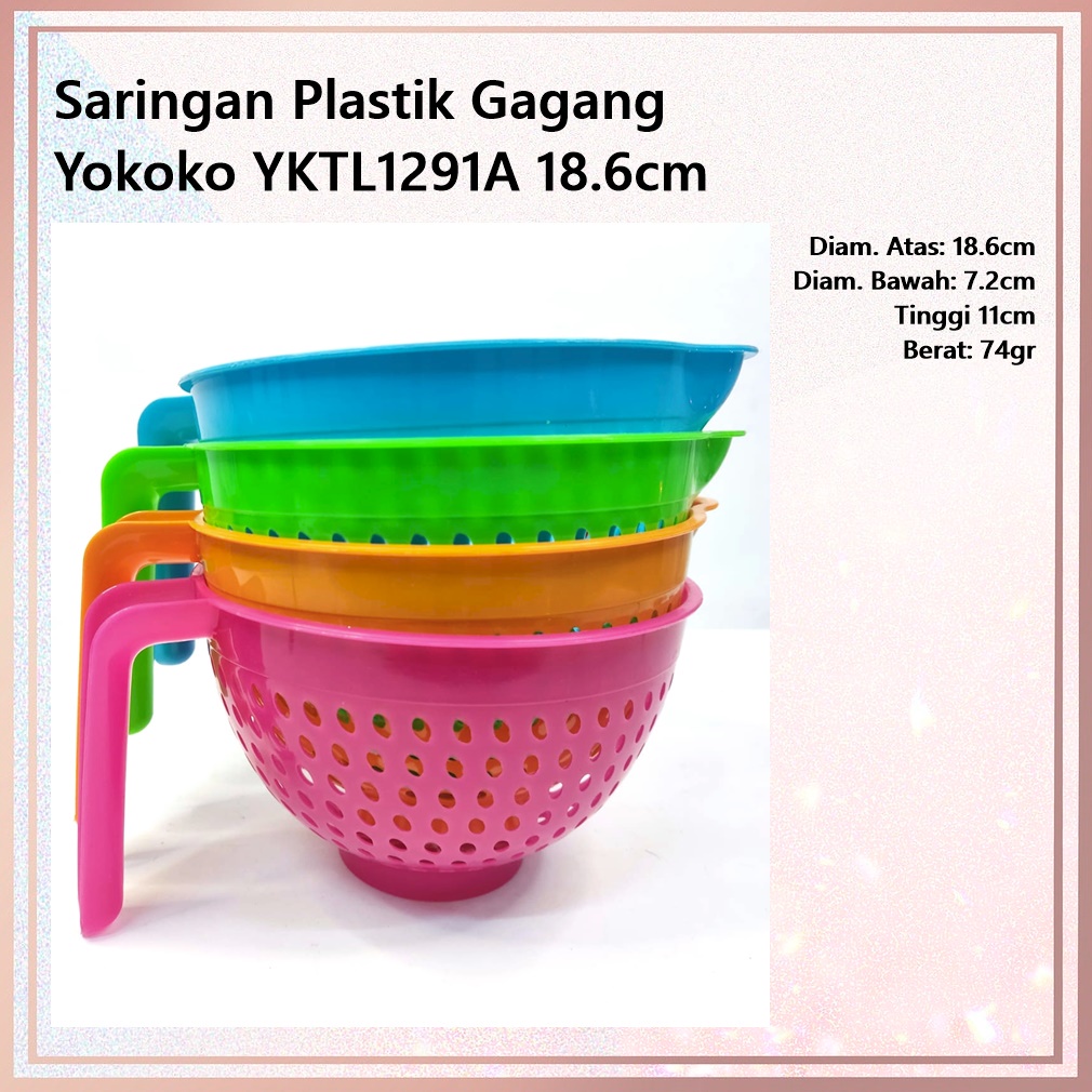 Saringan/Baskom Saringan Plastik Gagang Yokoko YKTL-1291A 18.6cm