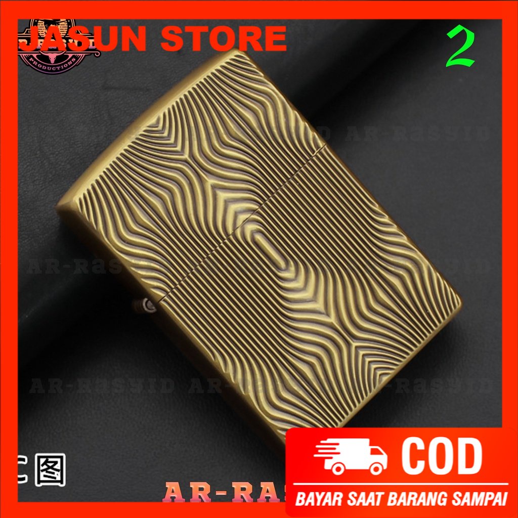 BISA COD! Korek Api Zippo Roda Api Minyak Jiantai Motif Ornamen JT-6121A