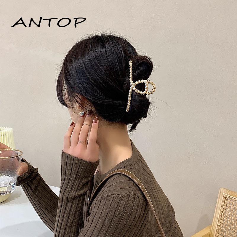 Jepit Rambut Aksen Mutiara Dan Berlian Imitasi Gaya Retro