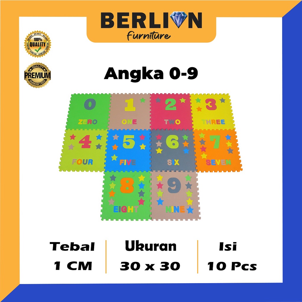 Matras Puzzle Angka 0 - 9 /Edukasi/Belajar Anak