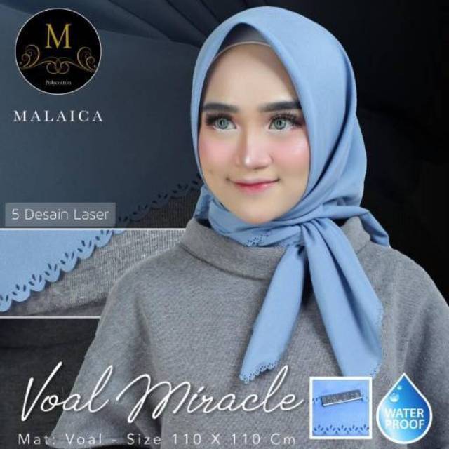SEGIEMPAT POLOS LASER WATERPROOF. JILBAB MALAICA. HIJAB SEGI4 VOAL