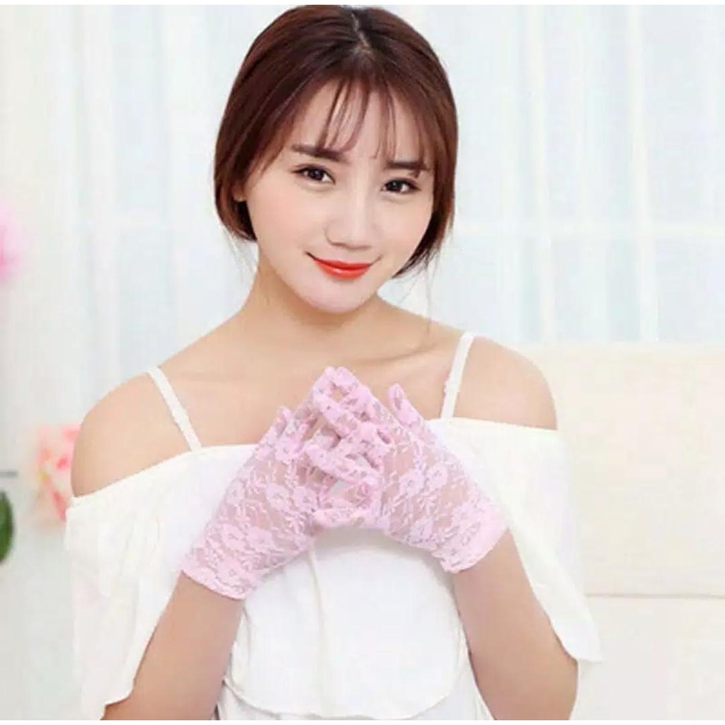 Adenium Gloves - Sepasang Sarung Tangan Brukat - Fashion Aksesories Wanita