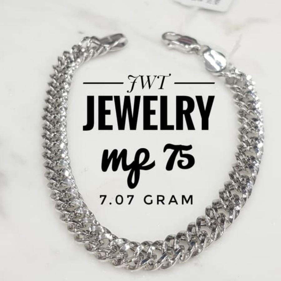 GELANG EMAS PRIA WANITA RANTE MONT BLANC SISIK NAGA KEREN BESAR RINGAN 7gr - MP 75%