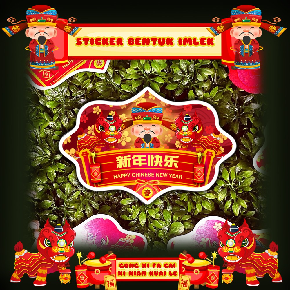 

Sticker Bentuk Imlek / Gong Xi Fa Cai Ukuran 10 cm x 6,5 cm
