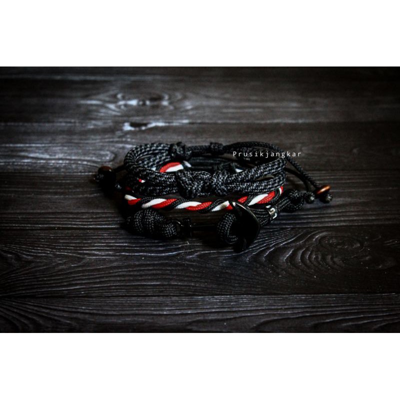 Gelang Tali Prusik Jangkar / Gelang Prusik Jangkar / Gelang paracord / Gelang paket / gelang tali