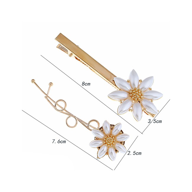 LRC Jepit Rambut Fashion Gold Alloy Crystal Hairpin F62057