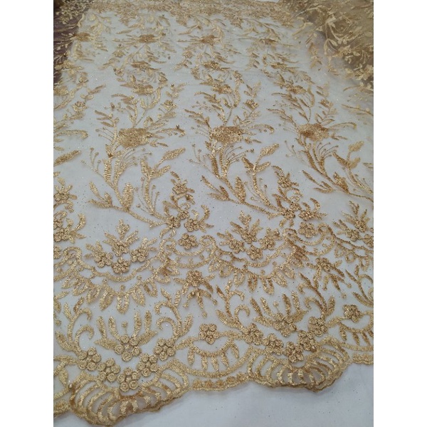 Kain Tile Payet Spangel/Tile Payet Spangkle/Payet Sequin/Bahan Kebaya