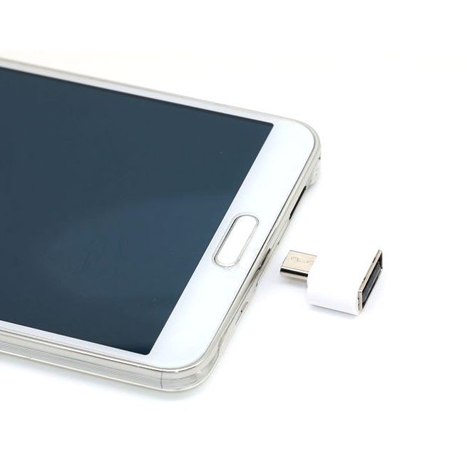 Mini OTG Adapter Micro USB ke USB Female - V8 - Color White