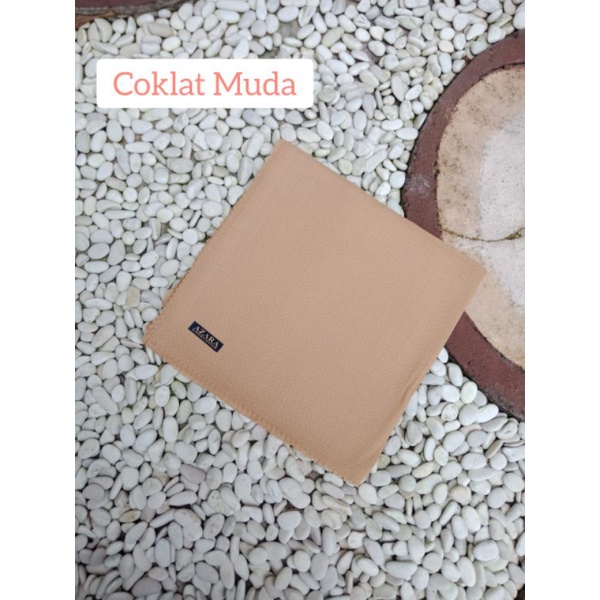 Segiempat Azara Nur Check Lc || Jilbab Square Potton || Segiempat Polos Murah Lc-Coklat Muda