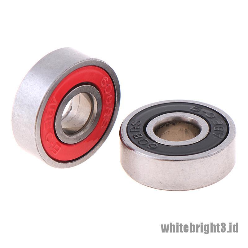 ❤White3 Warna Putih❤ 5pcs ABEC-9 608RS Roda Bola Segel Untuk skateboard / Skuter