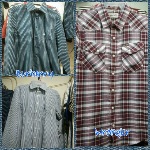 Kemeja Pria Burberry dan Wrangler
