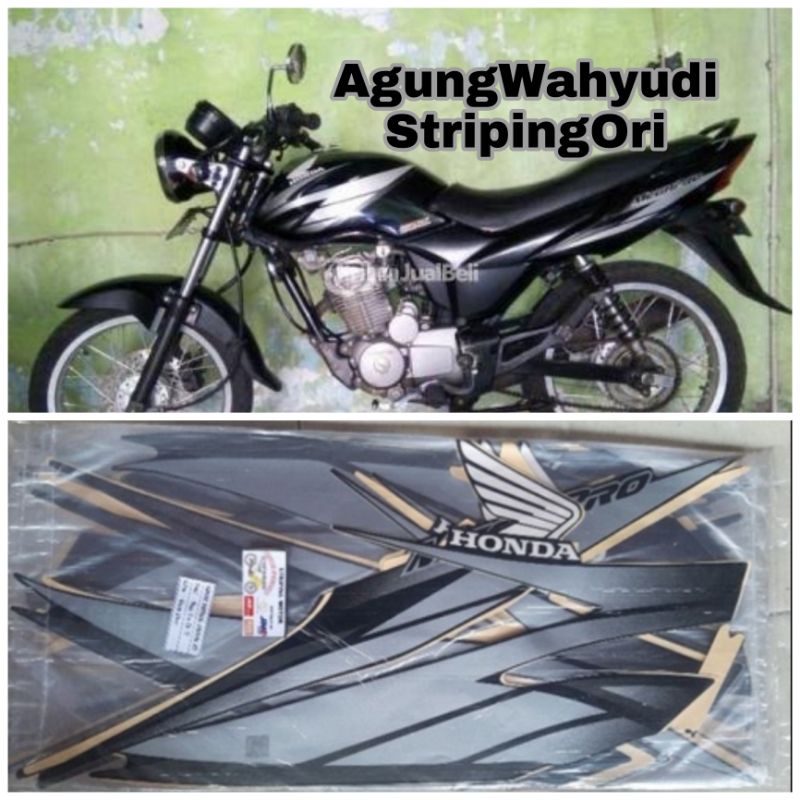STIKER STRIPING LIS BODY MOTOR HONDA MEGAPRO PRIMUS 2006 2007 HITAM SILVER MEGA PRO MP