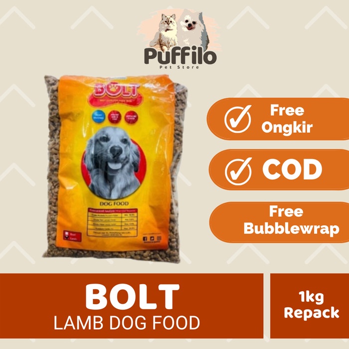 Jual Makanan Anjing Bolt Dog Beef & Lamb Repack 1Kg | Shopee Indonesia